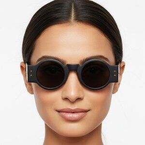 New Authentic  BALMAIN Olivier Black Round BPS 159 A Sunglasses Women